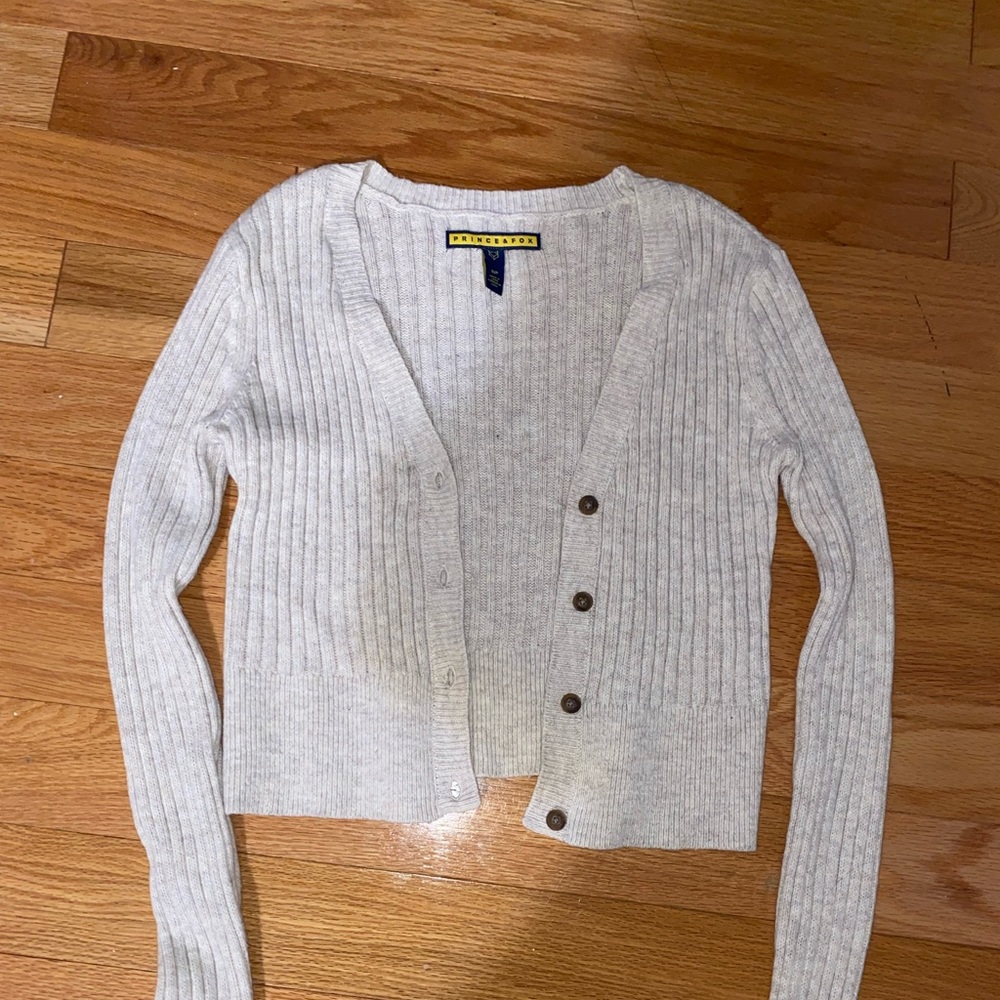 Cropped cream button up cardigan size S